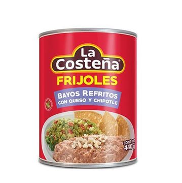 Imagen de FRIJOLES BAYOS REFRITOS CON QUESO Y CHIPOTLE 440 GR (MÉXICO)