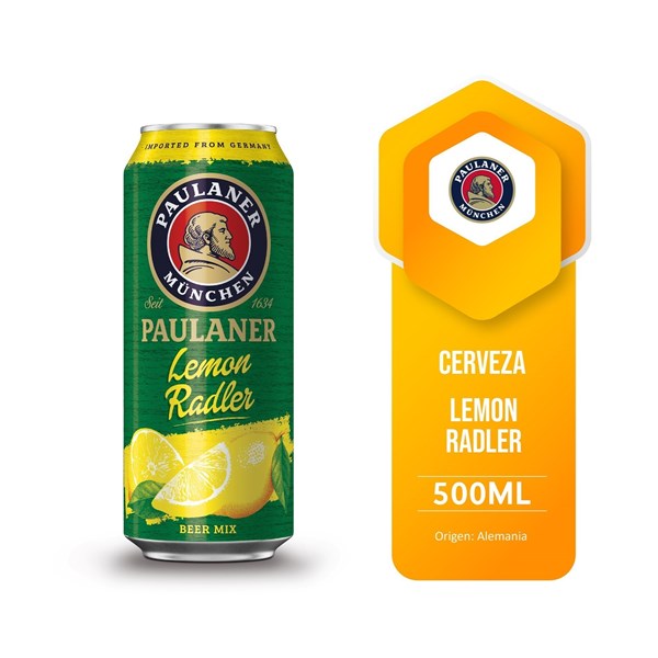 Imagen de PAULANER LATA LEMON RADLER 500ML (ALEMANIA)