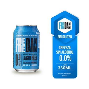 Imagen de FREE DAMM LATA 0,0% ALCOHOL - SIN GLUTEN 330 ML (ESPAÑA)