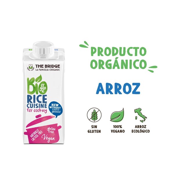 Crema de Arroz Orgánica Sin Gluten Cuisine Isola Bio Caja 200 ml