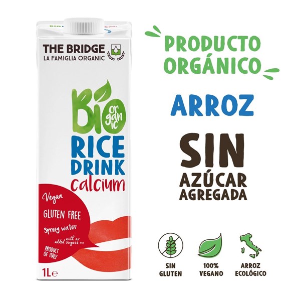Imagen de BIO ARROZ CON CALCIO 1 LT - SIN GLUTEN Y SIN AZÚCAR AÑADIDA (ITALIA)