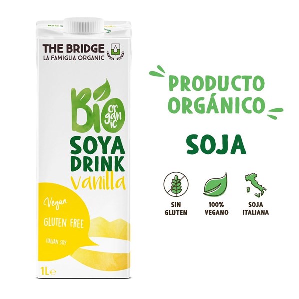 Imagen de BIO SOJA CON VAINILLA 1 LT - SIN GLUTEN Y SIN AZÚCAR AÑADIDA (ITALIA)